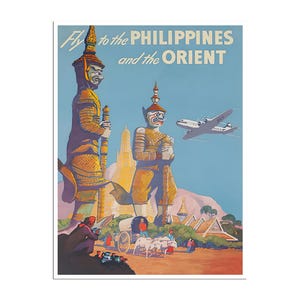 Affiche de voyage vintage art philippin, décoration d'intérieur rétro, impression xr956 image 1