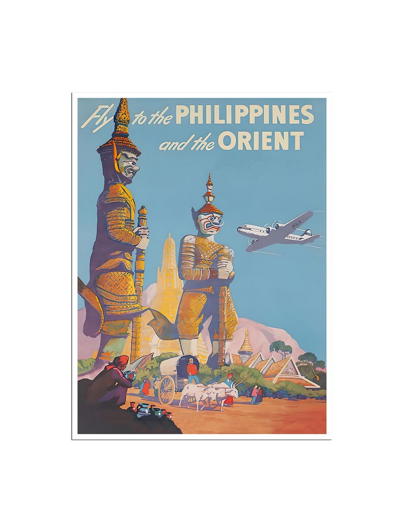 Affiche de voyage vintage art philippin, décoration d'intérieur rétro, impression xr956 image 1