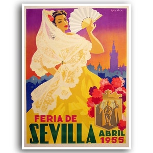 Seville Spain Art Spanish Vintage Travel Poster Retro Home Decor Print xr950