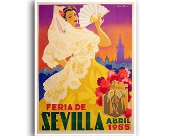 Seville Spain Art Spanish Vintage Travel Poster Retro Home Decor Print xr950