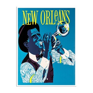New Orleans Travel Poster Jazz Art Print xr2160a