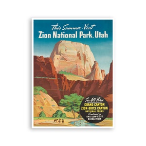 Zion Painting Utah Art National Park Poster Print  xr3561a