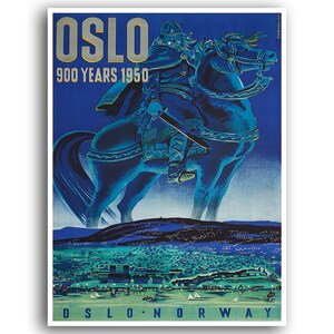 Oslo Norway Art Print Travel Poster Norwegian Picture xr822