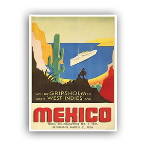 Vintage Art Mexico Travel Poster Print Canvas Hanging Wall Decor xr754