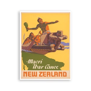 New Zealand Art Maori Warrior Poster Travel Print XR1336a