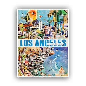 Retro Los Angeles California Art Canvas Print Vintage Travel Poster Hanging Wall Decor xr1177