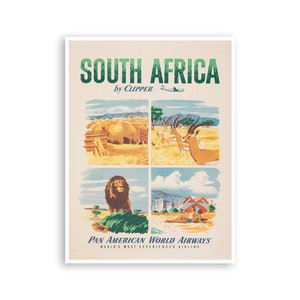 South Africa Poster Vintage Travel Art Retro Home Decor Print xr3697