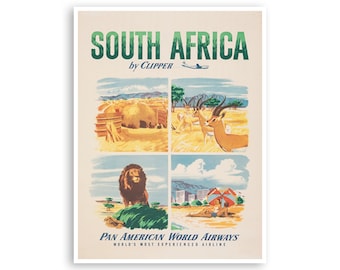 South Africa Poster Vintage Travel Art Retro Home Decor Print xr3697