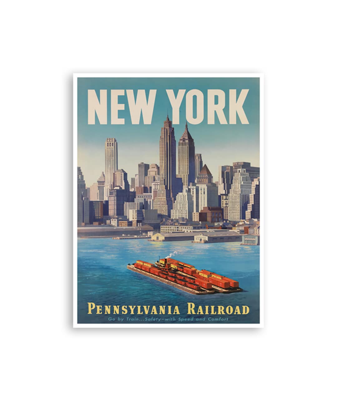 Vintage New York Print NY Travel Poster Harbor Art Hanging Wall Decor ...