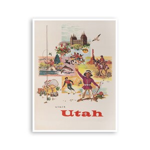 Utah Travel Poster Outdoors Art Print xr3631a