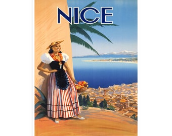 Nice France Travel Poster French Art Print xr2642a