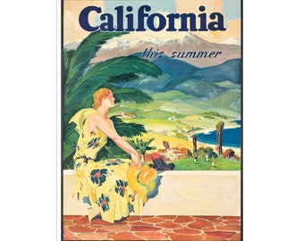 California Travel Poster Art Californian Print XR2688a