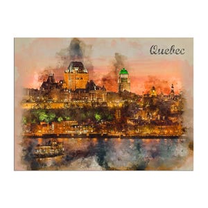 Quebec Art Canada Travel Poster Watercolor Print WB14a