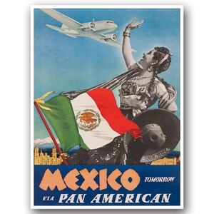 Mexico Art Canvas Print Vintage Travel Poster Hanging Mexican Wall Decor xr913