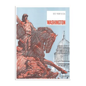 Washington DC Poster Travel Art Capital Building Print xr4483a