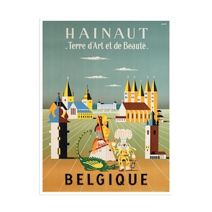 Belgium Travel Poster Europe Vintage Art Home Decor Print xr2612