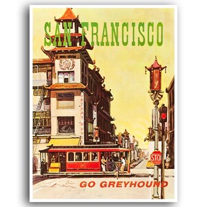 San Francisco Print Chinatown Art California Travel Poster  xr944a