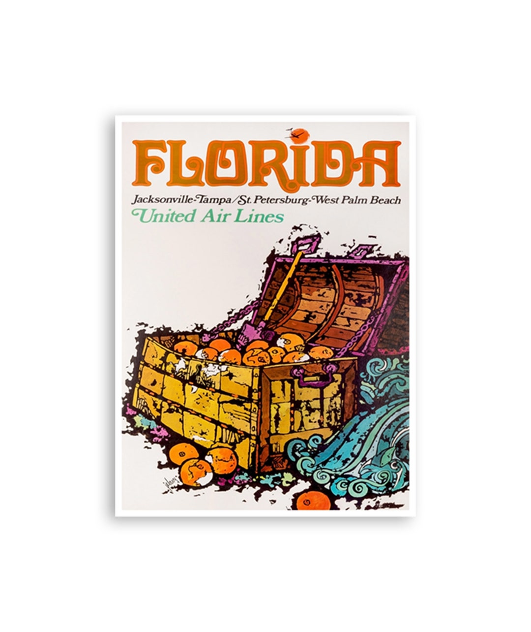 Florida Travel Poster Pirate Treasure Art Jacksonville Print United