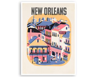New Orleans Poster Vintage Travel Art Print Canvas Hanging Wall Decor xr3872