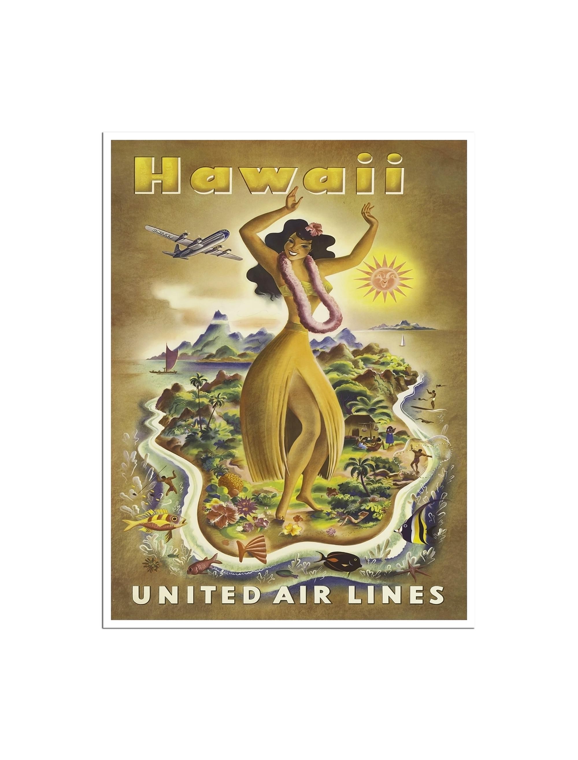 United Airlines Hawaii Poster - Etsy