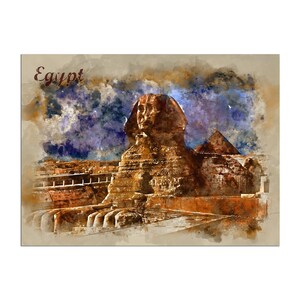 Egypt Travel Poster Watercolor Art Print Retro Home Decor WB22
