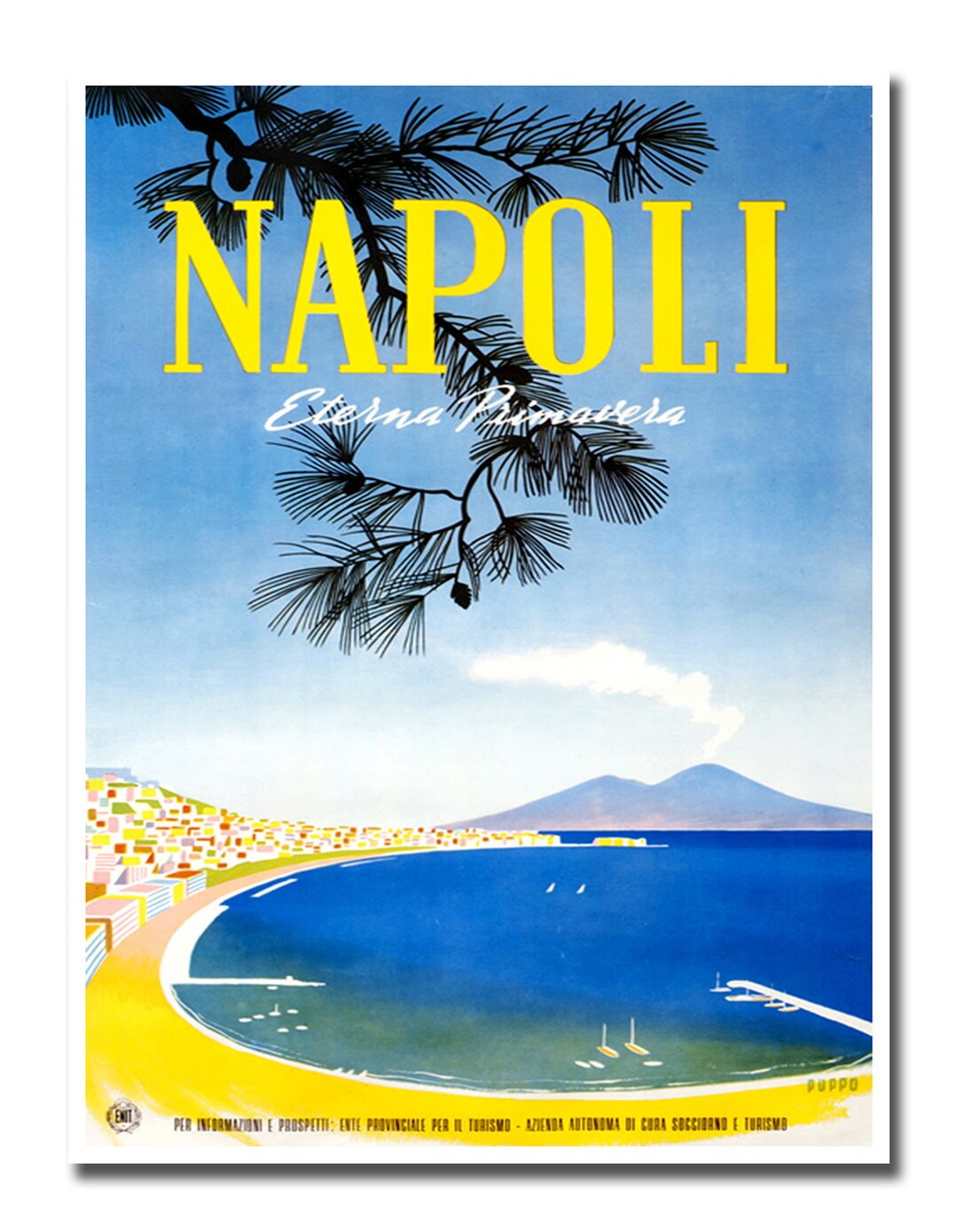 Art Naples Italy Travel Poster Wall Italian Decor Print Gift Xr549 Etsy