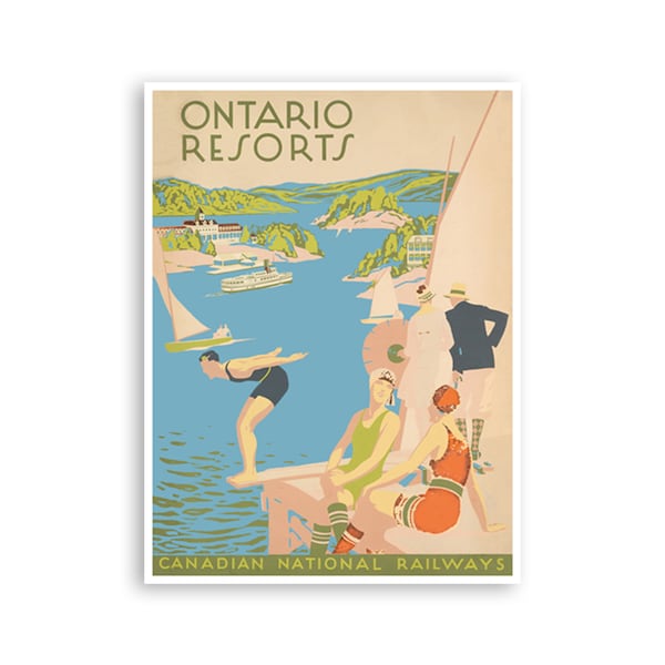 Ontario Canada Art Vintage Sports Poster Print Canvas Hanging Wall Decor xr3129