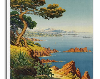 French Riviera Art Canvas Travel Poster Print Hanging Wall Decor xr631