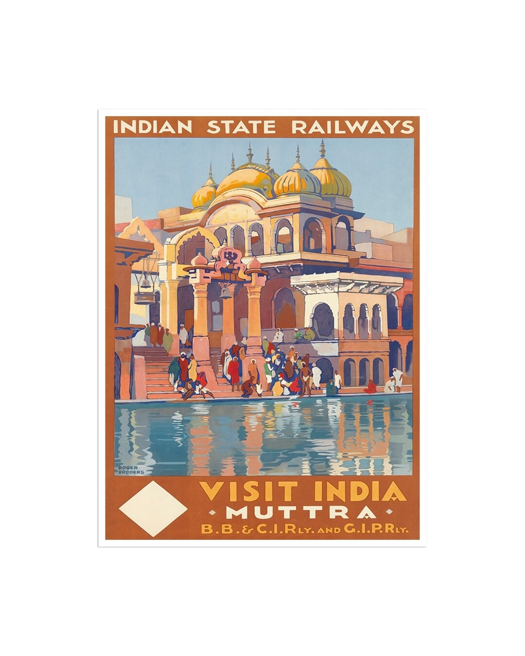 India Art Mathura Travel Poster Roger Broders Print Indian Gift Xr1556a ...