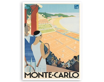 Monte Carlo Poster Monaco Art Roger Broders Print  xr3405a