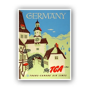 Germany Poster Travel Art Vintage German Print Canvas Hanging Wall Decor xr1047