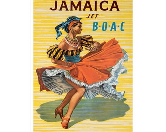 Jamaica Art Travel Poster Vintage Jamaican Print Canvas Decor Hanging Retro Wall Picture XR1866
