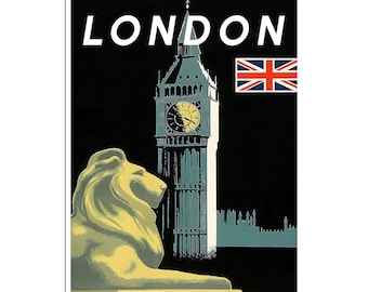 London Travel Poster England Art United Kingdom Print  xr4716a