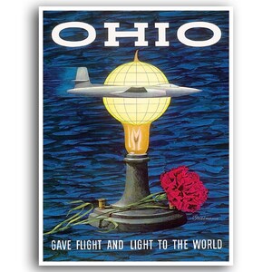 Ohio Print Travel Poster State History Art xr934a