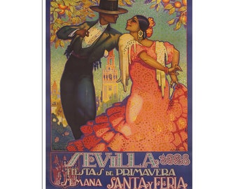 Seville Poster Spain Travel Print Spanish Art xr4646a