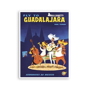 Guadalajara Art Mexico Travel Poster Mexican Print XR3570a