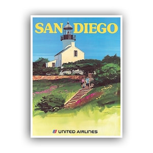 San Diego Art Print California Travel Poster Vintage Canvas Decor Hanging Retro Wall Picture xr1555