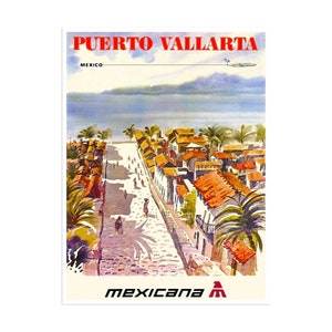 Puerto Vallarta Travel Poster Art Mexico Canvas Print America Wall Decor zt699