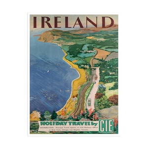 Vintage Ireland Art Poster Travel Print Irish Gift Hanging Wall Decor xr2209