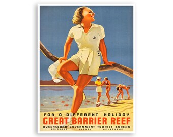 Great Barrier Reef Art Australia Travel Poster Australian Print  xr2121a