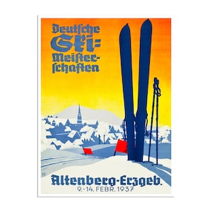 Altenberg Travel Poster Saxony Art Germany Ski Print  xr685a