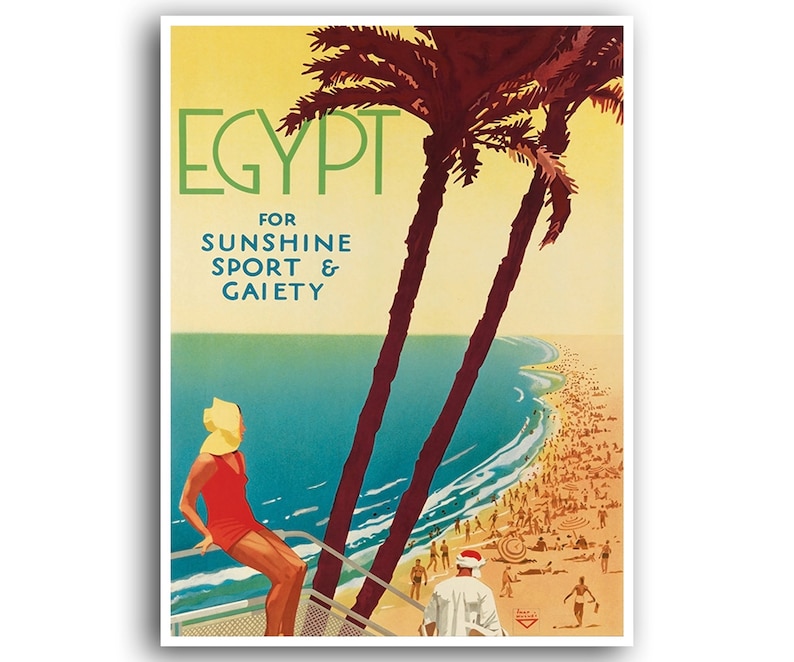 Egypt Art Vintage Travel Poster Retro Home Decor Print xr926 image 1