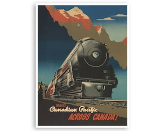 Póster de Canadian Pacific, arte ferroviario canadiense, impresión XR2024a