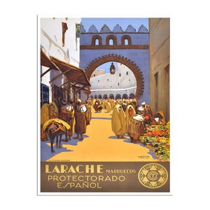 Póster vintage de viaje a Marruecos, impresión artística, regalo, decoración de pared colgante xr572