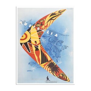 Australia Travel Poster Australian Art Boomerang Print xr4899