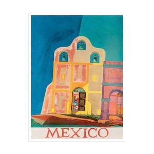 Mexico Art Print Travel Poster Vintage Mexican Canvas Decor Hanging Retro Wall Picture xr1816