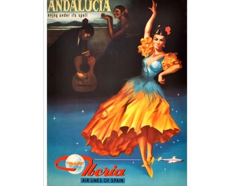 Andalusia Travel Poster Spanish Art Spain Print  xr1746a