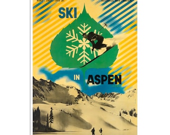 Aspen Ski Poster Colorado Art Print xr636a
