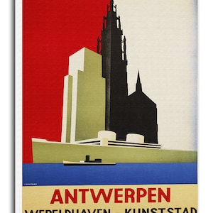 Vintage Belgium Art Antwerp Travel Poster Print Canvas Hanging Wall Decor xr527