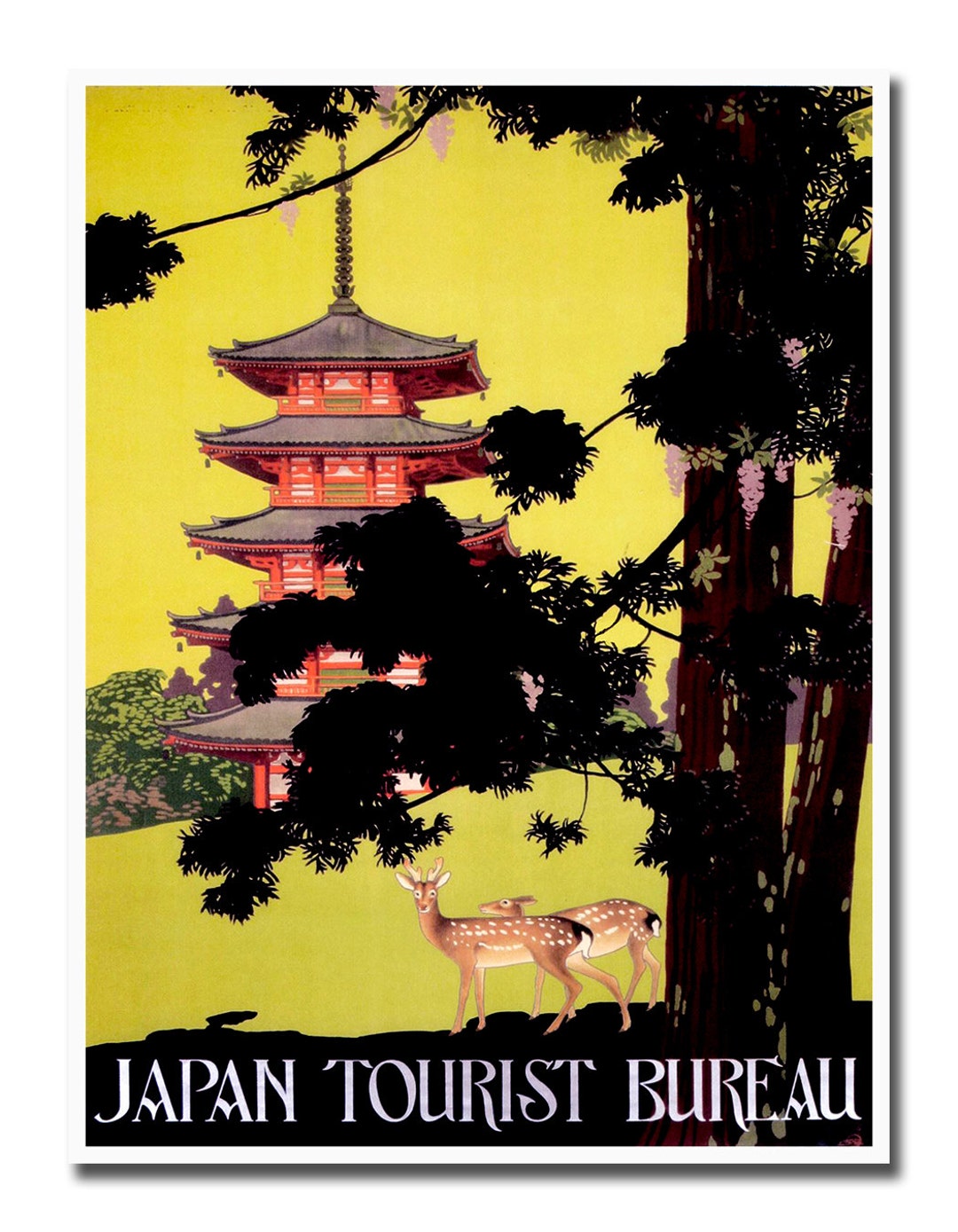Japanese Print Art Travel Poster Vintage Japan Canvas Decor Etsy